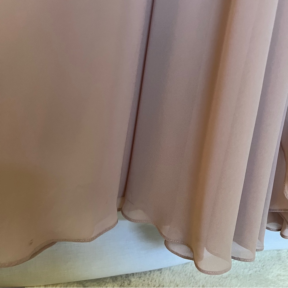 Jenny Yoo Pale Antique Pink Bridal Full Length Flowy Strapless Dress.  Size 8 - Picture 16 of 16